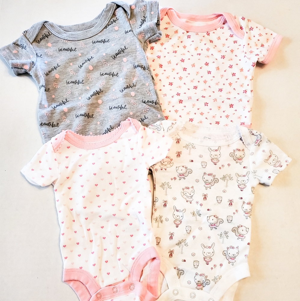 Bundle Pink Baby girl Bodysuits Newborn 0-3 months